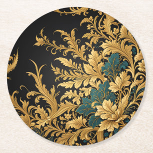 gold  round paper coaster