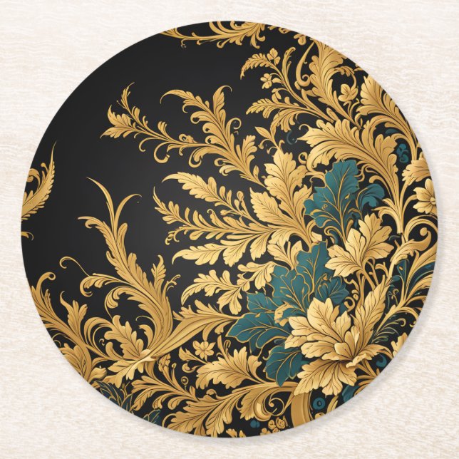 gold  round paper coaster (Front)
