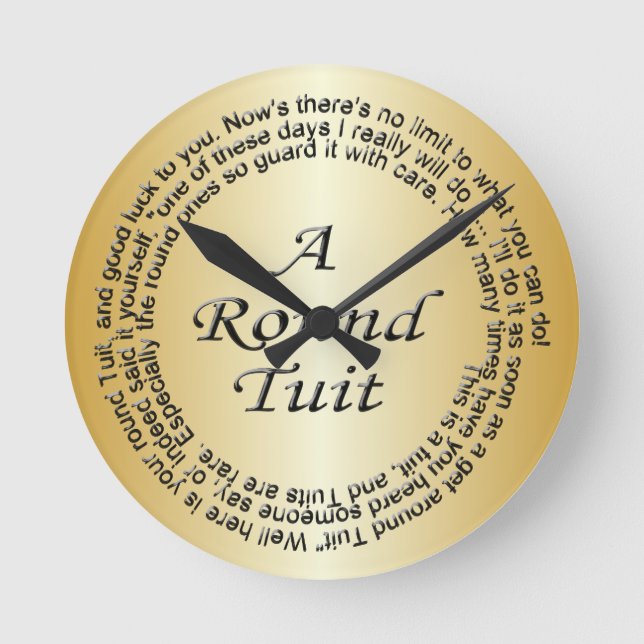 Gold Round Tuit Round Clock (Front)