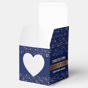 Gold Royal blue Graduate Class Year Custom Favor Box