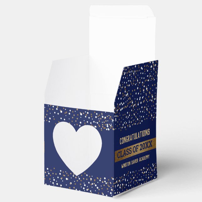 Gold Royal blue Graduate Class Year Custom Favor Box (Opened)