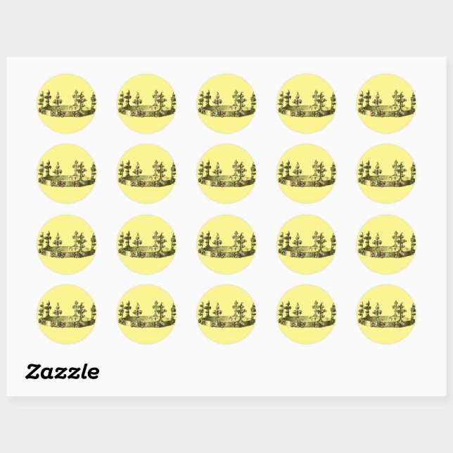 Gold Royal Crown Classic Round Sticker (Sheet)