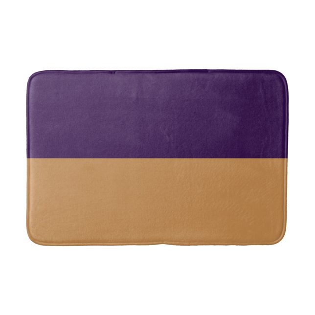 Gold & Royal Purple Stripe Bath Mat (Front)