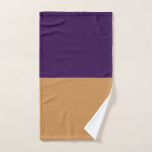 Gold & Royal Purple Stripe Bath Towel Set