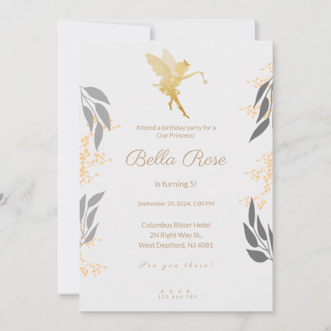 Gold royal recherche 5e anniversaire carte d'invit (Devant)