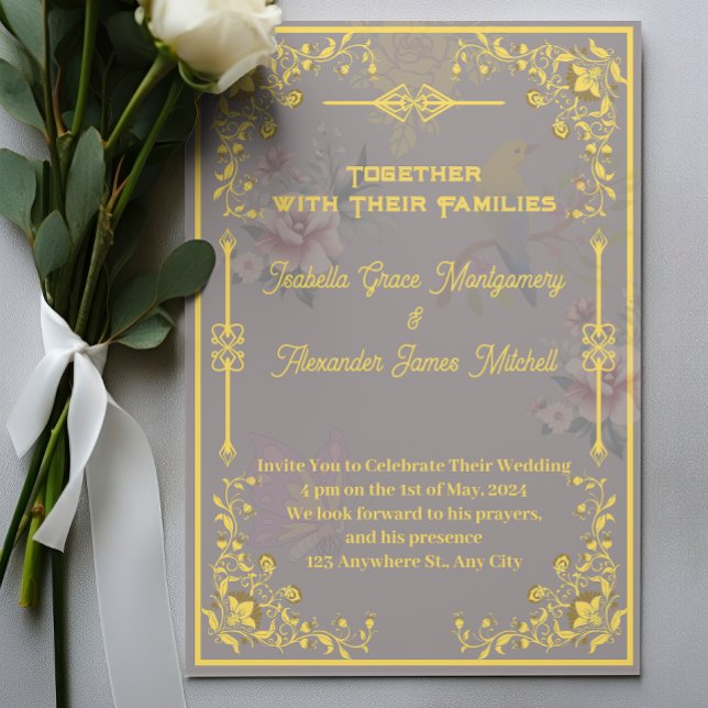 Gold Royal Wedding Invitations personnalisable (funny wedding invitations wording, fun wedding invite sayings, cool wedding gift cards)