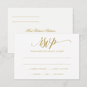 Gold RSVP Reply Card Luxe Calligraphy (Gold)