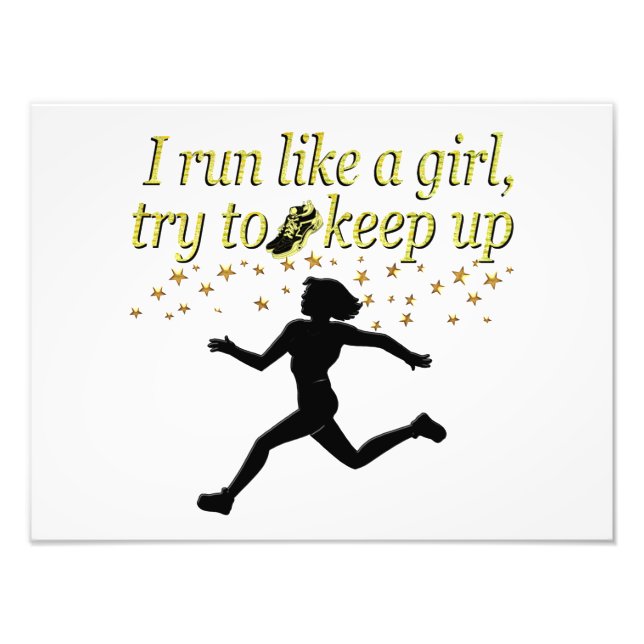 GOLD RUN LIKE A CHAMPION TRACK AND FIELD DESIGN PHOTO PRINT (Front)