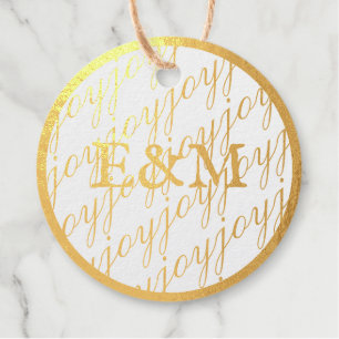 Gold Rush by LeahG Real Foil Festive Joy Monogram Favour Tags