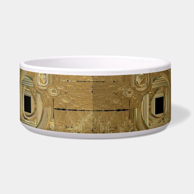Gold Rush Ceramic Pet Bowl (Front)