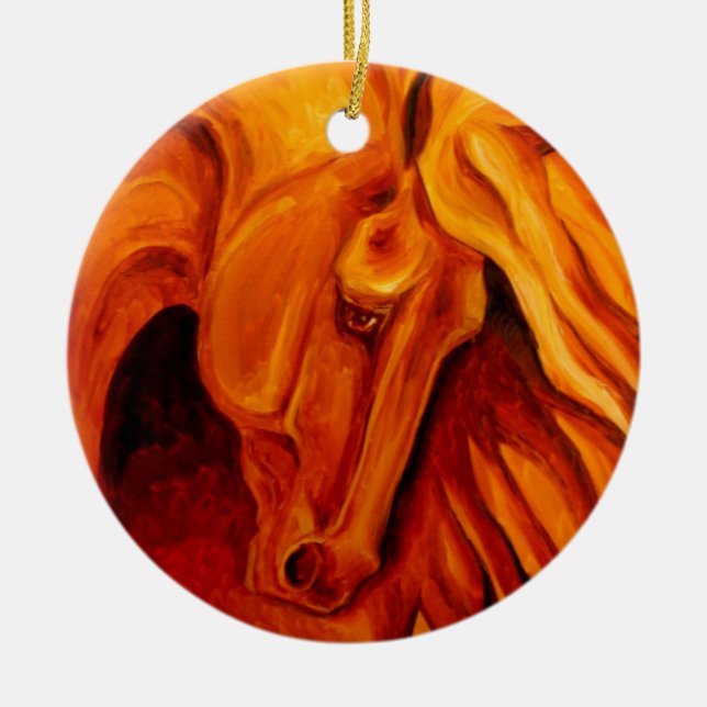 Gold Rush Horse Ornament (Front)