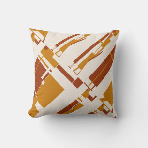 Gold Rust Beige Southwest Look Diagonal Abstract Throw Pillow
