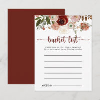 Gold Rustic Colourful Floral Bucket List Cards