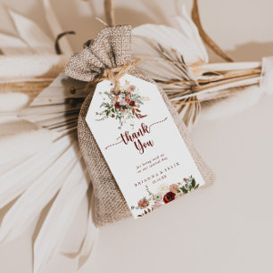 Gold Rustic Colourful Floral Wedding Thank You  Gift Tags