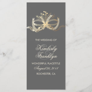 Gold Rustic Country Horseshoes Wedding Program