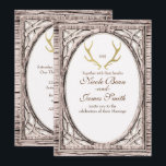 Gold Rustic Deer Antlers White Wood Invitation<br><div class="desc">Gold Rustic Deer Antlers White Wood Invitation. Customize for any event.</div>