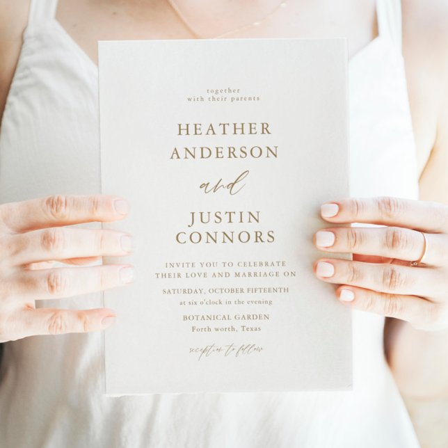 Gold Rustic Elegant Classic Faire-part de mariage (Créateur téléchargé)