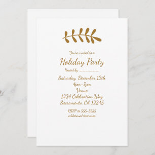 Gold Rustic Leaf Elégante White Fall Invitation