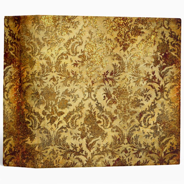Gold,rustic,vintage,antique,damask,elegant,chic, Binder (Front/Spine)