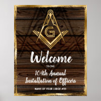 Gold Rustic Wood  Masonic Welcome Party
