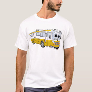 Gold RV Bus Camper Cartoon T-Shirt