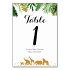 Gold safari animal Modern Table Number
