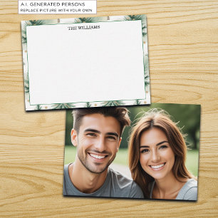 Gold Sage Pine Trees Photo Card