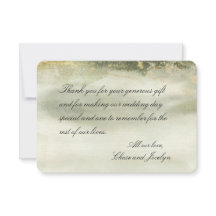 Gold & Sage Watercolor Wave Calligraphy Thank You