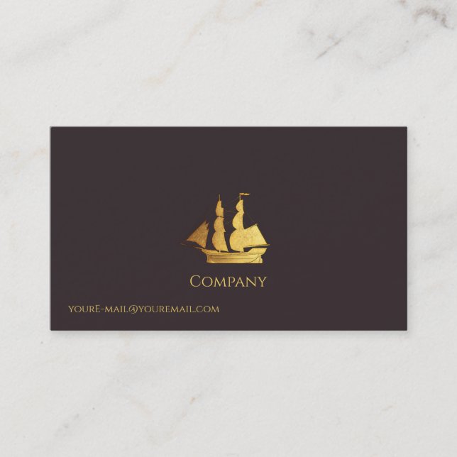 Gold Sail Ship Business Card (Front)
