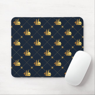 Gold Sail Ship Mouse Pad