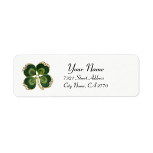 Gold Saint Patrick Bijou Shamrock et perles Blanc
