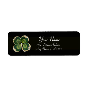 Gold Saint Patrick Bijou Shamrock et perles Noir