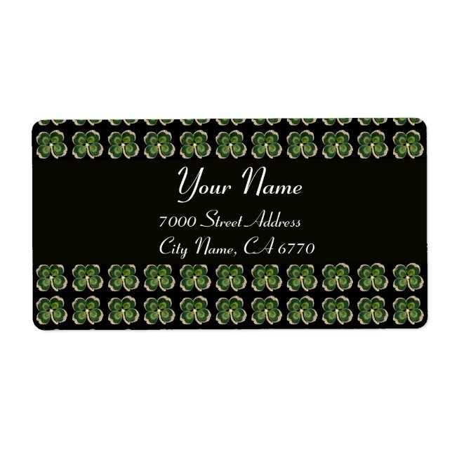 Gold Saint Patrick Bijou Shamrock et perles Noir (Devant)