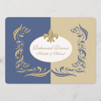 Gold Sand and Ice Blue Fleur de Lis Wedding Event