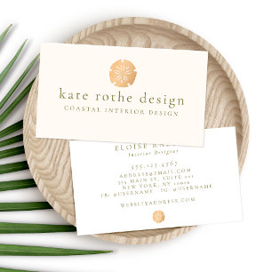 Gold Sand Dollar Coastal Theme Business Card