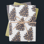 Gold Santa Christmas Wrapping Paper Sheet<br><div class="desc">Trio wrapping paper set</div>