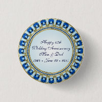 Gold Sapphire Blue 45th Wedding Anniversary