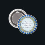 Gold Sapphire Blue 45th Wedding Anniversary Magnet<br><div class="desc">A Digitalbcon Images Design featuring an Sapphire Blue and Gold colour theme with a variety of custom images, shapes, patterns, styles and fonts in this one-of-a-kind "45th Wedding Anniversary" Magnet. This elegant and attractive design makes the perfect accessory to your reception or party plans for the special Anniversary Couple. It...</div>