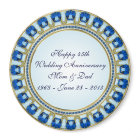 Gold Sapphire Blue 45th Wedding Anniversary