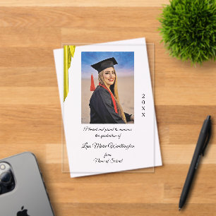 Gold Satin High School graduation Announcement