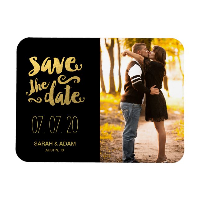 Gold Save Our Date | Save the Date Magnet (Horizontal)