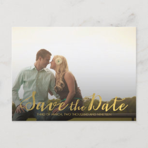 Gold Save the Date Typography Announcement