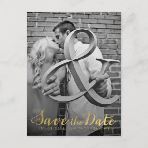Gold Save the Date Typography Announcement