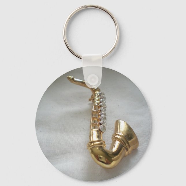 Gold Saxophone Keychain (Front)