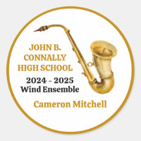 Gold Saxophone Player Personalized Band