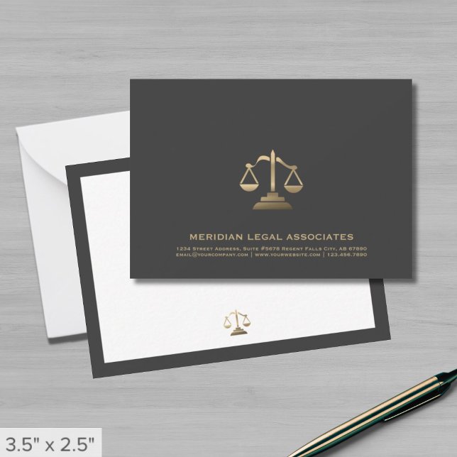 Gold Scale Modern Legal Note Card (Creator Uploaded)