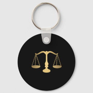 Gold Scale of Justice Symbol Keychain