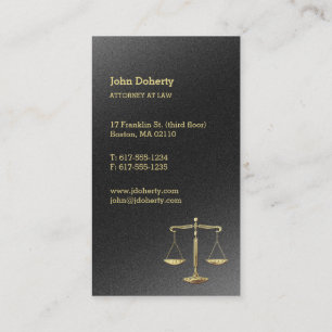 Gold Scales of Justice Attorney at Law Business Card