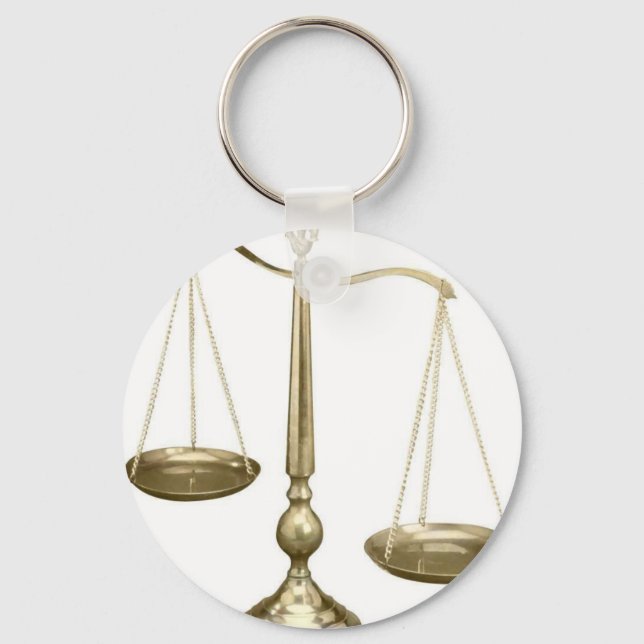 gold scales of justice keychain (Front)
