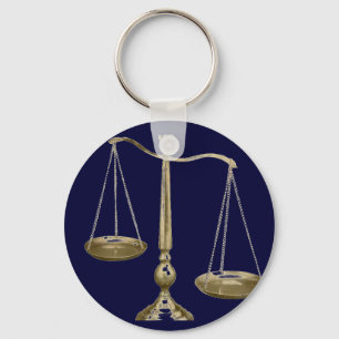 gold scales of justice keychain